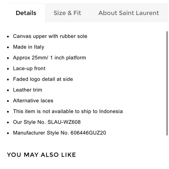 Saint Laurent Malibu Canvas Sneaker - White Distressed Logo 37.5 or 7/7.5 - Picture 6 of 14